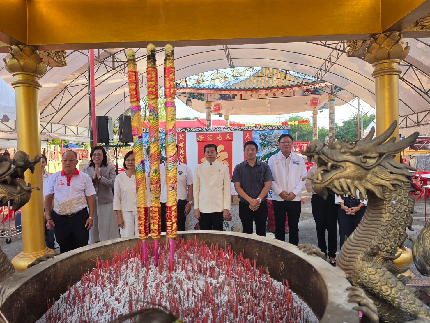 กปภ.สาขาบ้านฉาง (พ) ร่วมพิธีเปิดและสนับสนุนน้ำดื่ม เทศกาลกินเจ ศาลเจ้าแม่ทับทิม จ.ระยอง